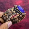 Faceted Blue Sapphire Bangle Copper Wire Wrapped Jewelry Adjustable Bangle