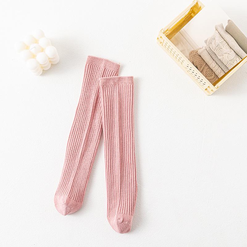 

Kids Korean Style Solid Color Pile Socks - Medium & Large Girls Odor-Resistant, Breathable Knee-Highs One Size