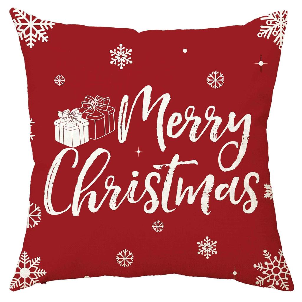 4 Christmas Pillowcases: Merry Christmas, Santa Sleigh, Snowman, Festive Decor Sofa Room Cushion Cover Home Decoration Gift