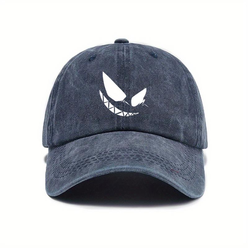 Washed Cotton Soft Top Daddy Baseball Cap Retro Distressed Denim Peaked Cap for Women