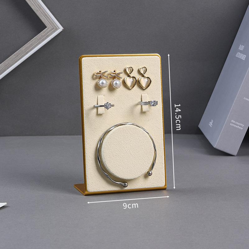 

Matching jewelry stand, metal off-white suede jewelry stand, ring, necklace, bracelet, pendant, jewelry props