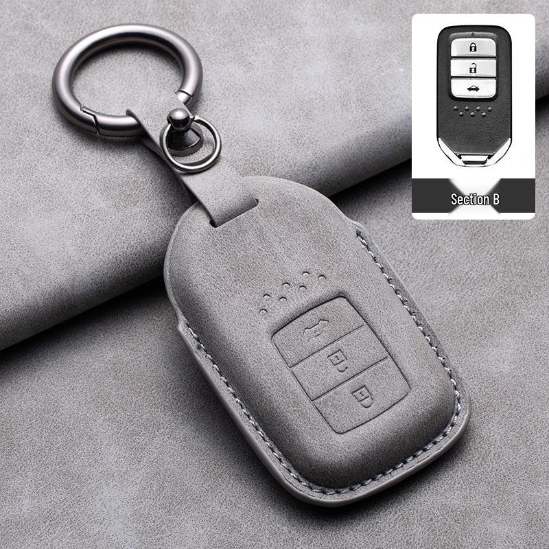 Compatible Leather Key Cover for GAC Toyota CRV, Crown, Accord, Civic, Haoying, and Inspire