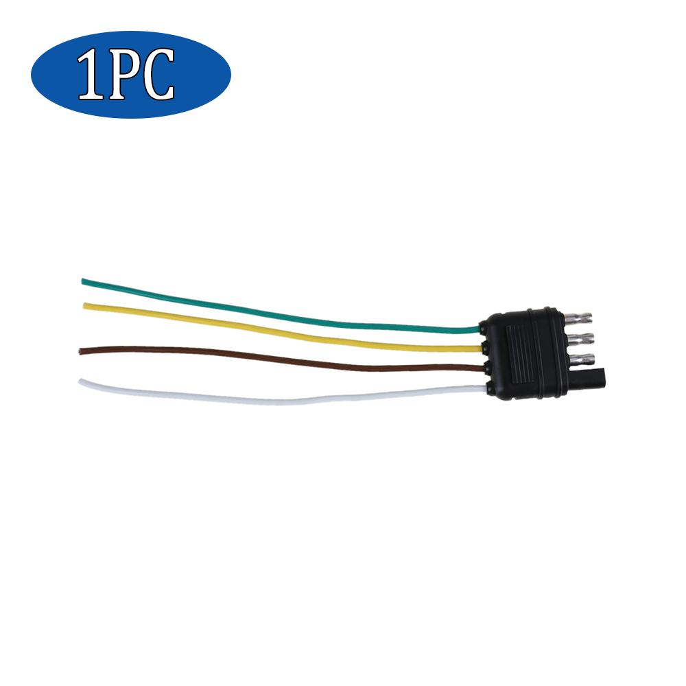 

1/2 шт. 4-контактный штыревой плоский жгут проводов для грузовиков стандарта США, только боковая вилка для прицепа, 6-дюймовый цветной свинцовый провод для 6/12/24 В