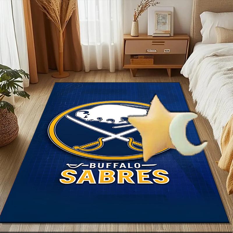 Buffalo Team Spirit Floor Mat for Living Room, Game Rooms, Office, Bedroom, Office Floor Mat Playful Design, Christmas Fan Gifts
