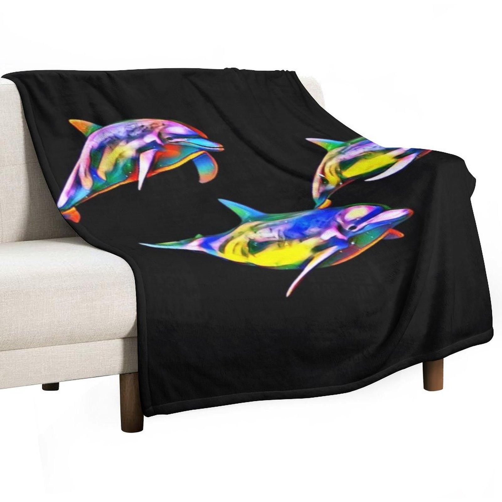 Покрывало-плед Dolphin Trio Мягкое Большое Декоративное Теплое для Зимы 30x40in