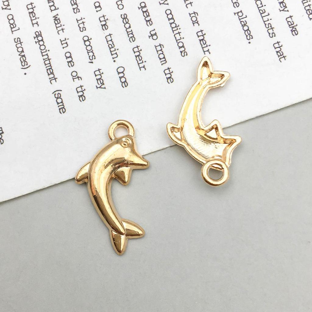 Smíšené přívěsky mořských živočichů ze 16K zlata: Přívěsky ve tvaru mušle, hvězdice, chobotnice, želvy a mušlí pro DIY šperky.