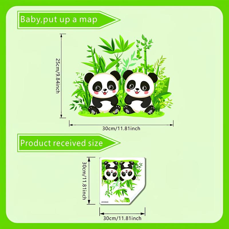 Panda Penguin Glasses Animal Trash Can Sticker Creative Decorative Wall Mural for Living Space Kitchen Office Decor