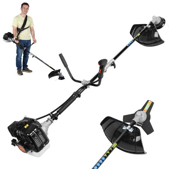 52CC 2-Stroke Gas Powered Lawn Mower with Ergonomic Handle, Powerful Engine Weed Trimmer Lawn Mower, Gas Powered Hedge Trimmer, Weed