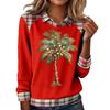 Women's Fashion Christmas Printed Long-Sleeve Pullover Top