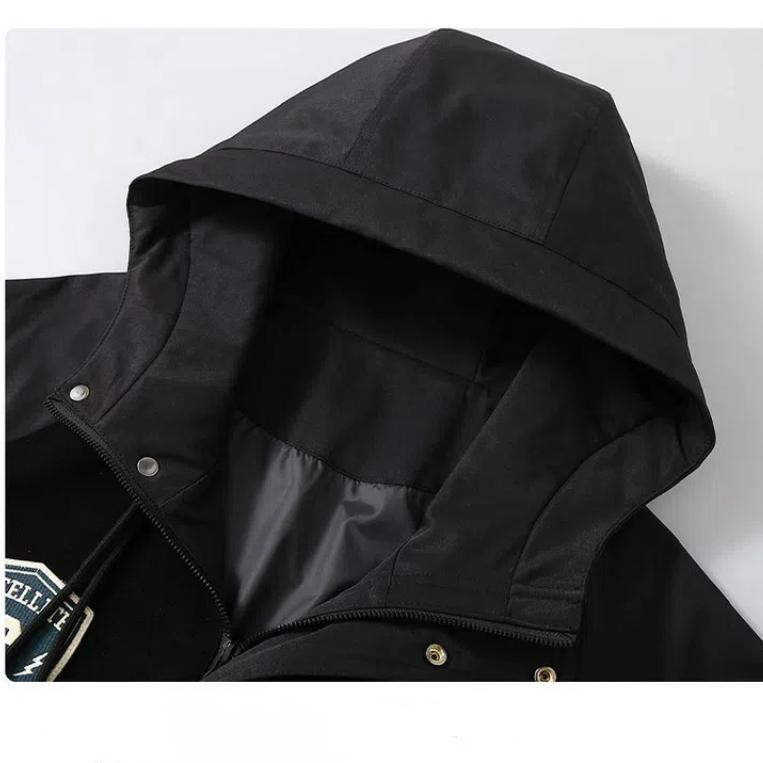 Men's Plus Size Big Tall American Workwear Hooded Jacket Casual Oversized Coat 4XL-10XL