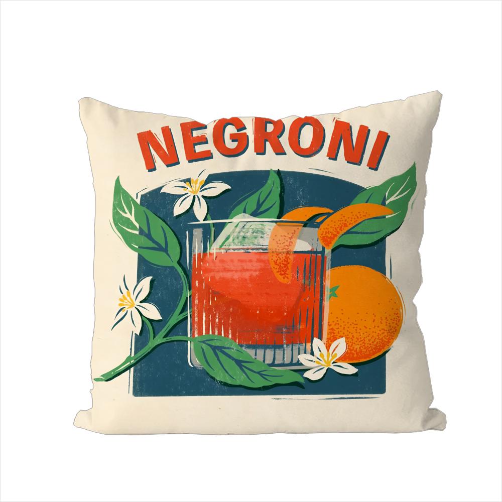 

Negroni Cocktail Pillow Case For Car Sofa Decorative Home Doublesided Print Plush Square Throw Pillow Cushion Cover 30x30cm