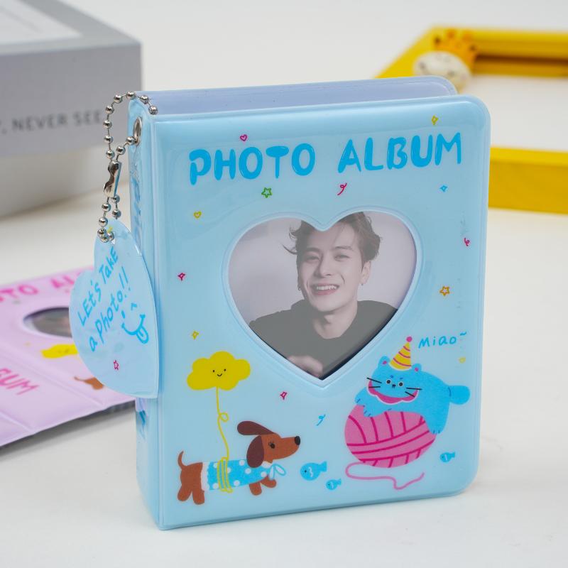 Kpop Idol Collection Storage, 3-Inch Mini Photocard Holder with 36 Pockets, Cute Puppy Love Album