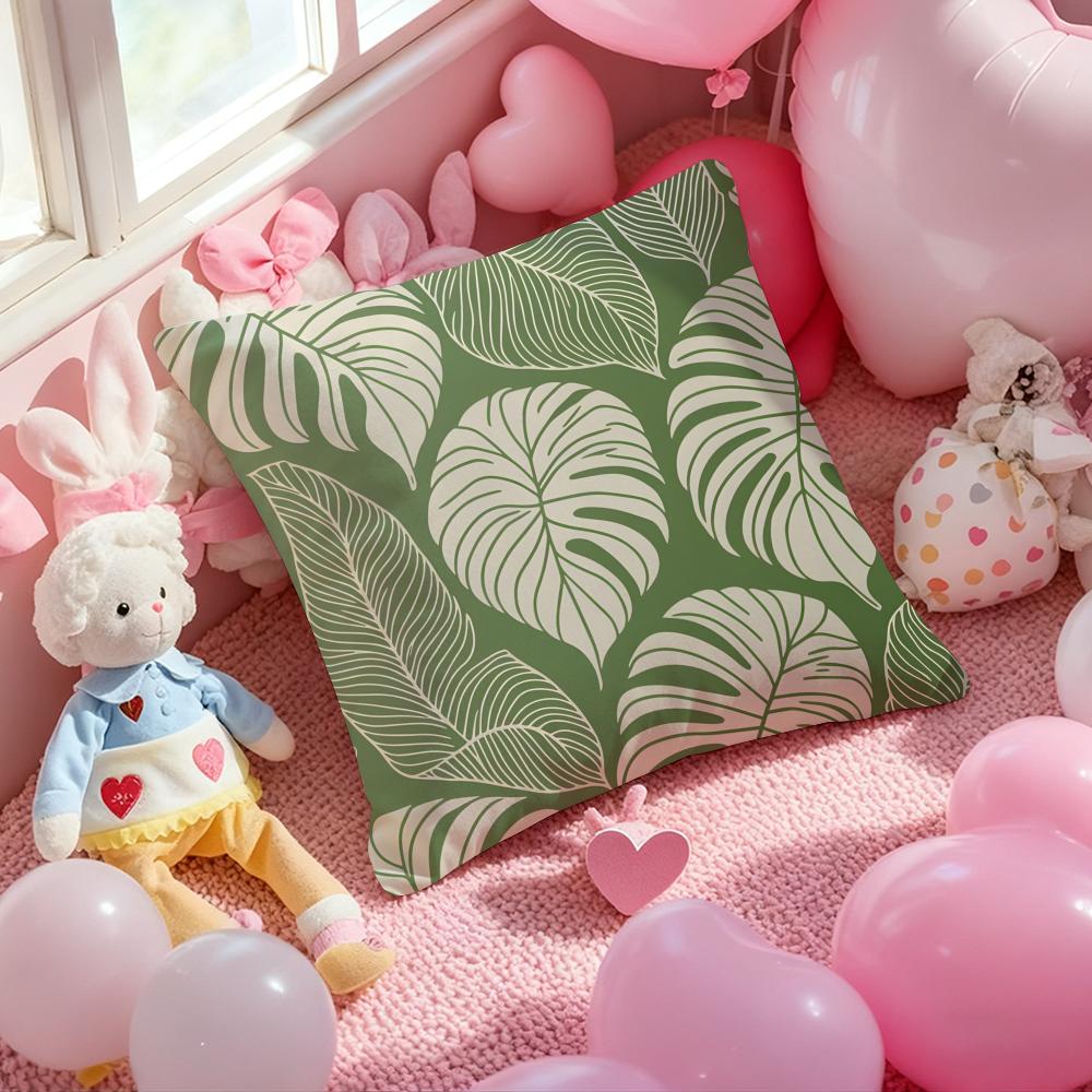 Modern style Leaf Cushion Cover Pattern Printed Pillowcase for Living Room Sofa Cushion Cover & Bedroom Decor