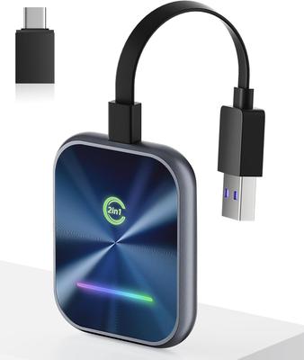 CarPlay Wireless 2 In 1 Car Play, Android Auto Adapter, Compatible with Apple Carplay,