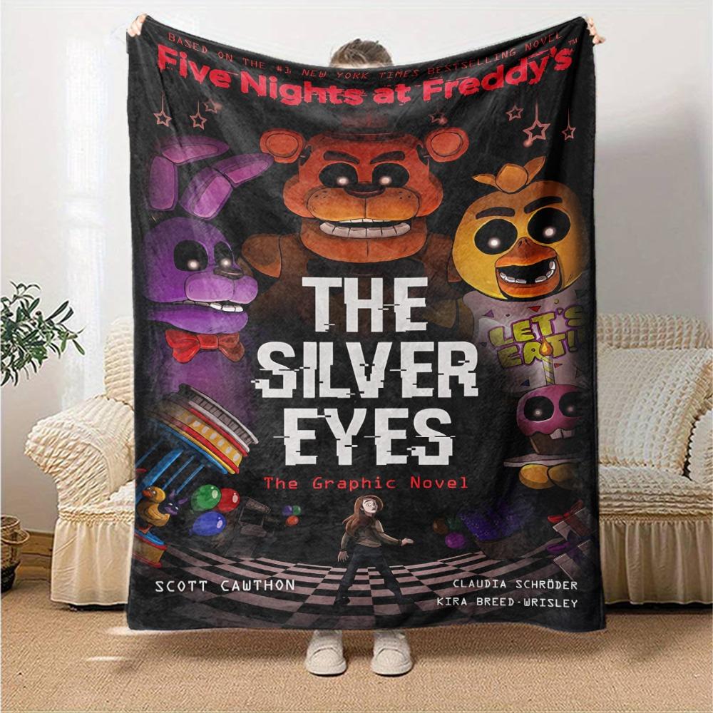 Silver Eyes Graphic Novel Flannel Blanket Super Soft Warm Cozy Blanket for Sofa Bed Office Travel All‑Season Home Decor Gift
