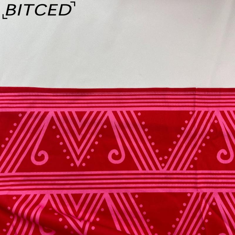 BITCED Spring Women's Wear: Elegant Commuter Fashion - Printed Loose-Fit Plus Size Dress