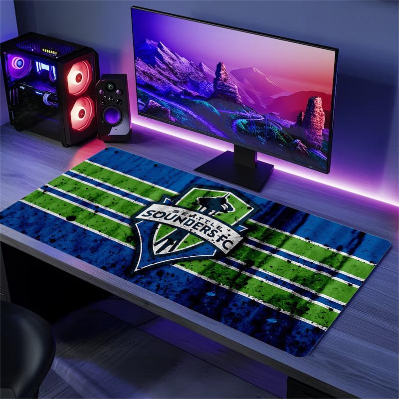 Seattle Sounders FC Print  Cushion Non-slip Laptop Tablet Big Mousepad XXL Mat Mini PC Playmat With Lock edge