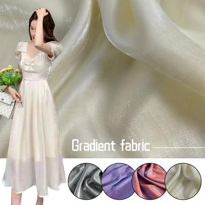 1/2/3M Colored Glass Silk Satin Gradient Fabric Dress Wedding Bright Glazed Satin Hanfu Fabric Diy Mermaid Background Cloth 