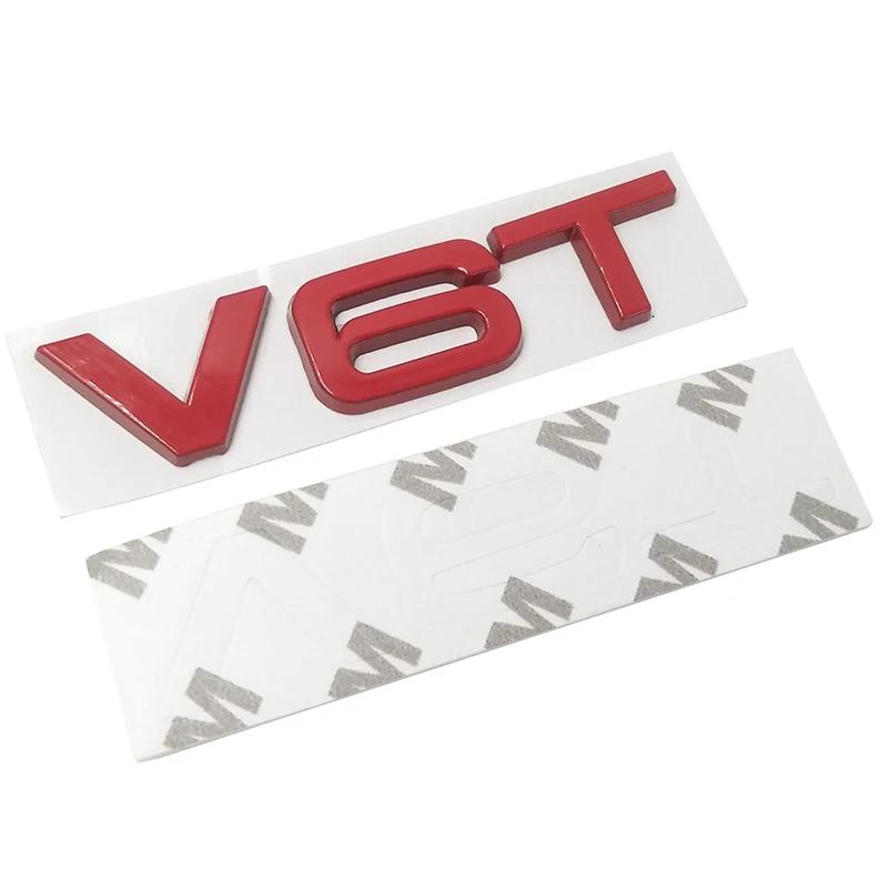 Car Styling 3D Metal V6T V8T V6 V8 T Fender Side Body Emblem Tail Trunk Fender Badge Sticker For 8ysdn A4 A3 A5 A6 A1 Q3 Q5 Q7 ysdn8