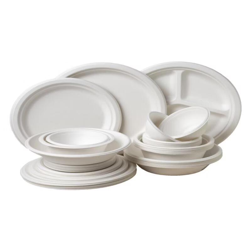 KashiCong Disposable Biodegradable Pulp Plates