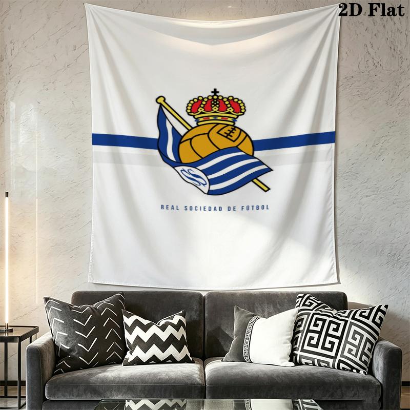 Real Sociedad Wall Tapestry Aesthetic Wall Hanging Printed Fabric Blanket Decorative Tapestries for Bedroom Living Room Home Decor