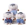 Plush Dog Charm With Denim Overalls For Collectors And Giftgiving