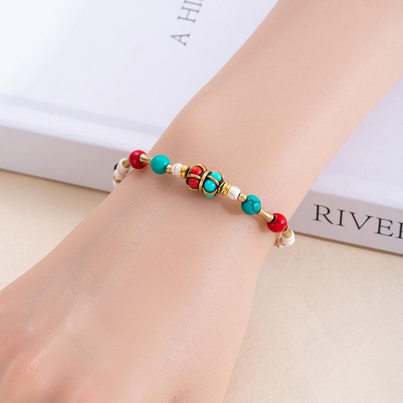 Tibetan-Inspired Retro Beaded Bracelet: Exquisite Handmade Ethnic Jewelry for Women