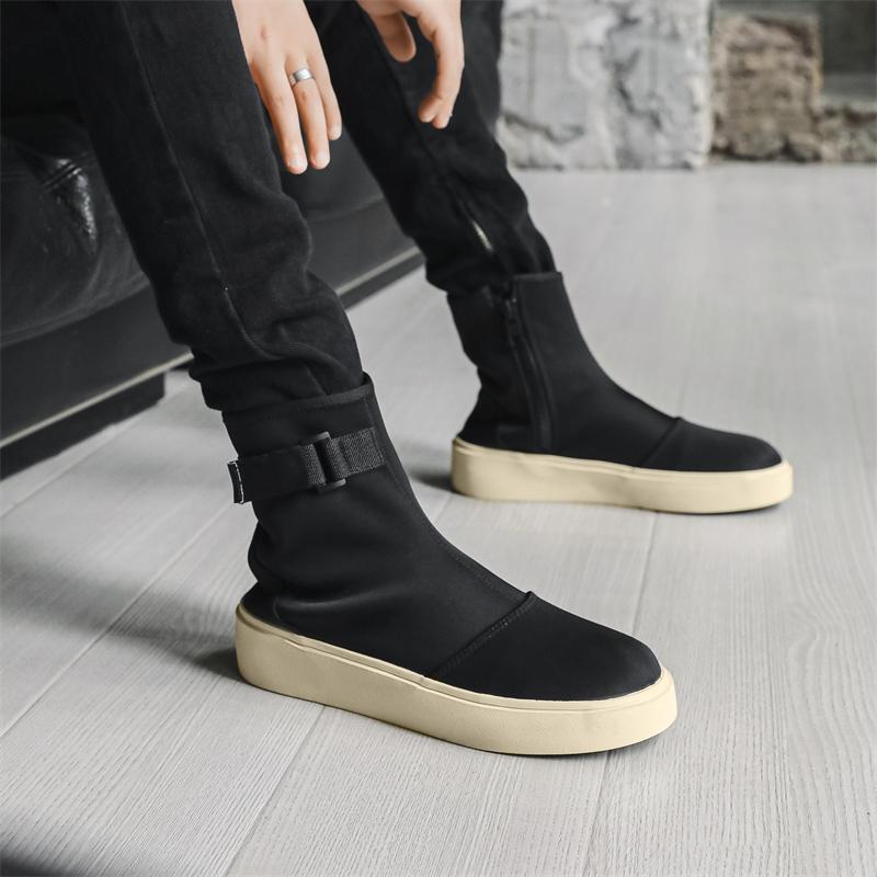 Herrenmode Lange Stiefel Trendiger minimalistischer Designerstil Outdoor-Freizeit Modeparty Bequemes Gehen Klassische schwarze Jugendschuhe
