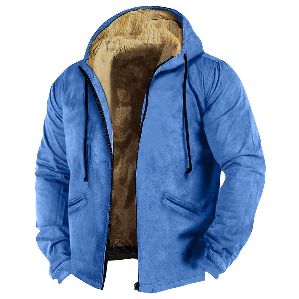 Giacca da uomo in tinta unita Giacca con cappuccio con cerniera e tendenza casual primaverile e autunnale