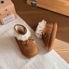 Korean-style girls' plush bow short boots, new autumn and winter children's shoes, girls' princess cotton shoes, baby shoes
