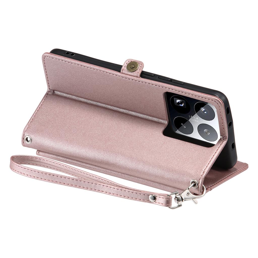 For Xiaomi 15 Pro Leather Case Wallet Stand Phone Cover with Straps