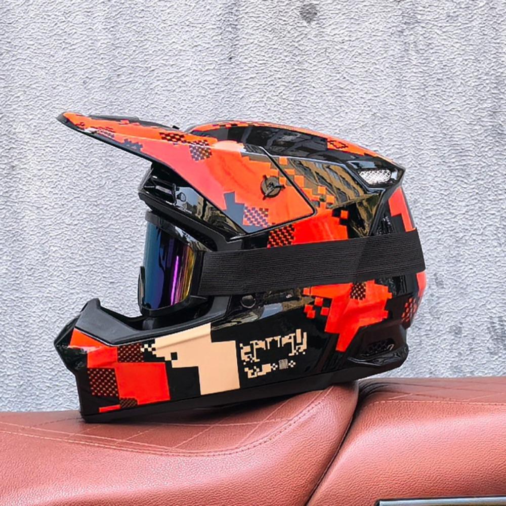 Red and Blue Downhill Helmets Off-road Full Helmets Mountain Bike Riding Safety Helmets Men's and Women's Cycling Forest Helmets