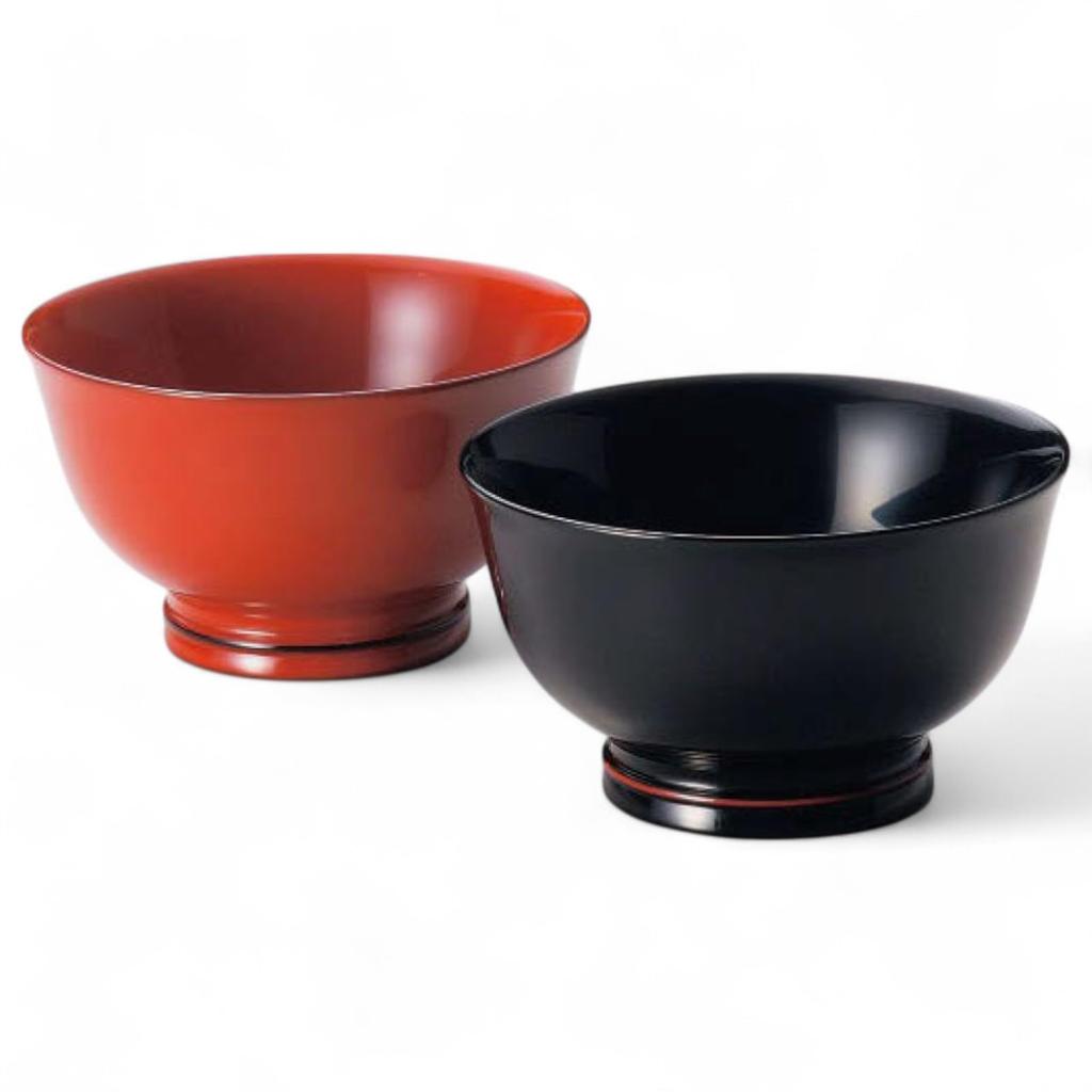 Set of 2 Lacquerware Made in J-kitchens Bowls, Wooden, Hand-Painted, Japan, PID-528633