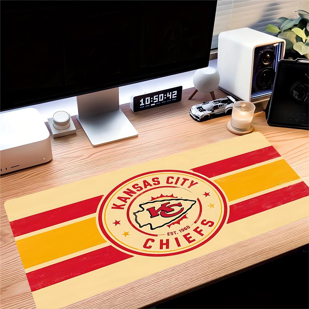 Kansas City Chiefs Emblem Large Gaming Mouse Pad Nonslip Rubber Base Waterproof Desk Mat For Office Pc Laptop