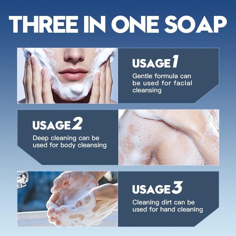 Men's 3-in-1 Soap 100g Handmade Soap Cleansing Body Universal Soap Skin Care Products