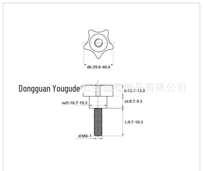 304 Stainless Steel Star-Shaped Screw Handle with Rubber-Coated Grip