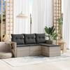 VidaXL Garden Lounge Set with Cushions 4 Pcs, Patio Sofas, Patio Furniture Set, Outdoor Furniture, Grey 3252409