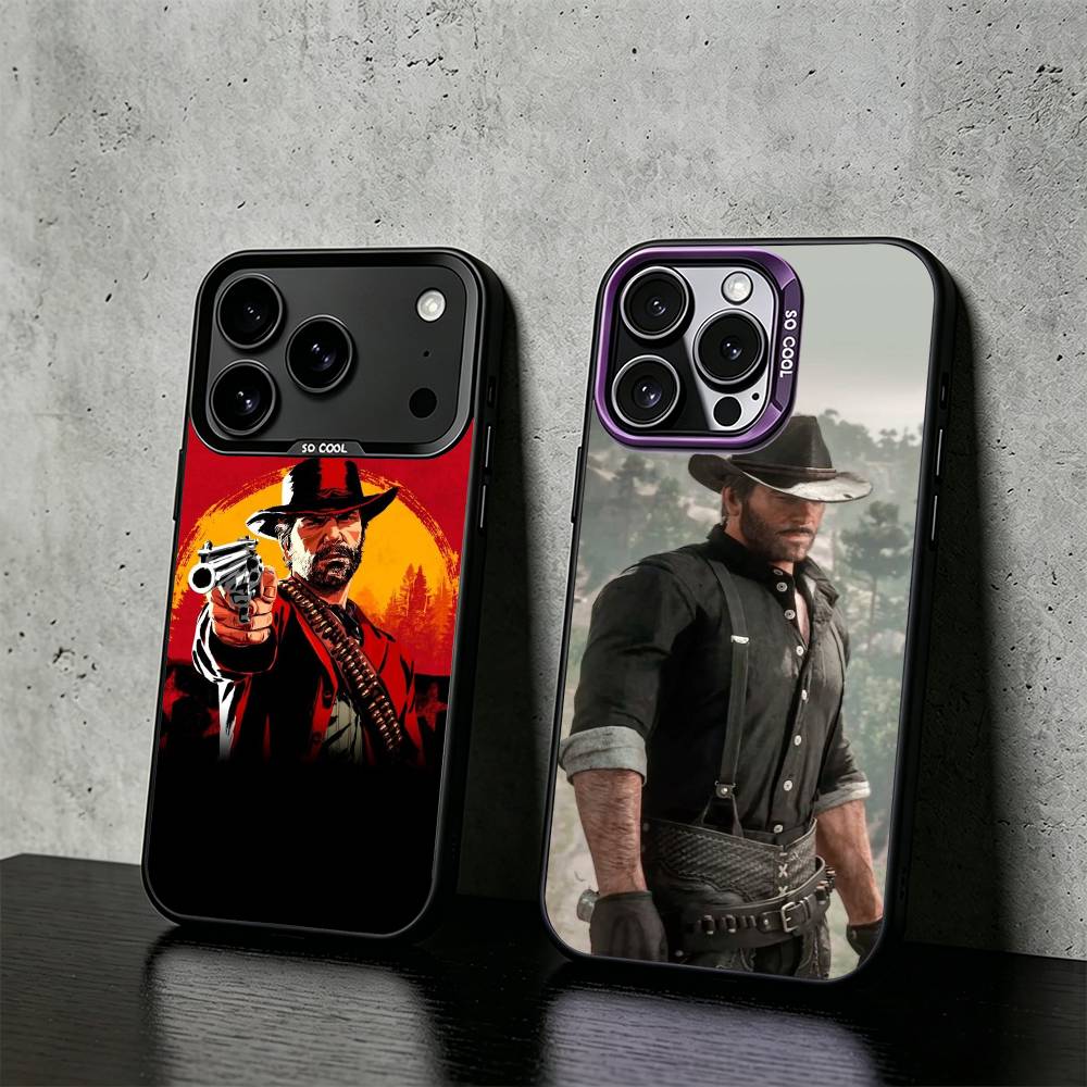 RDR2-Arthur Morgan Phone Case For iPhone 17,16,15,14,13,12,11 Plus,Pro Max,XS,Colored silver phone case
