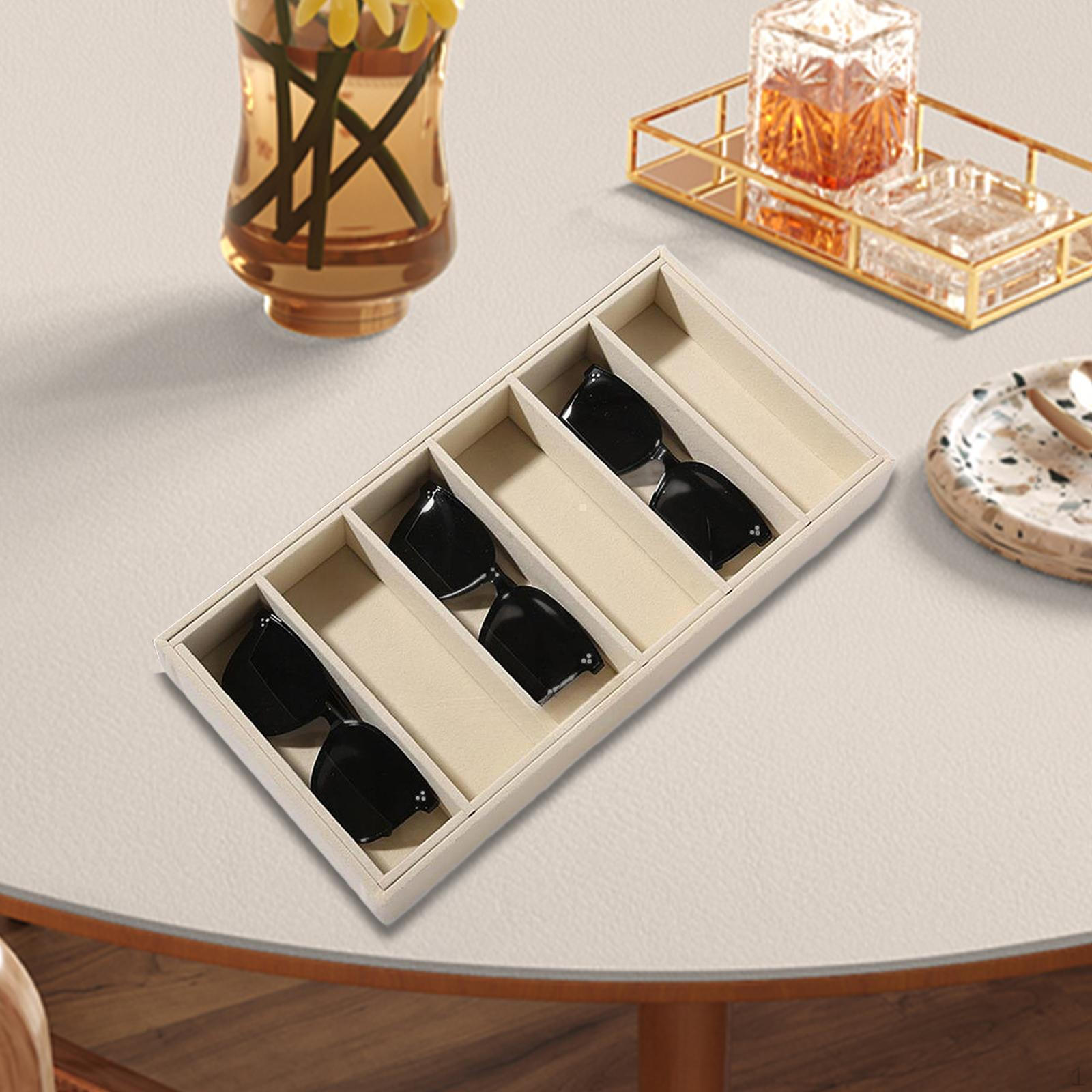 

Коробка для хранения очков для солнцезащитных очков и очков, витрина с держателем для ювелирных изделий бежевый