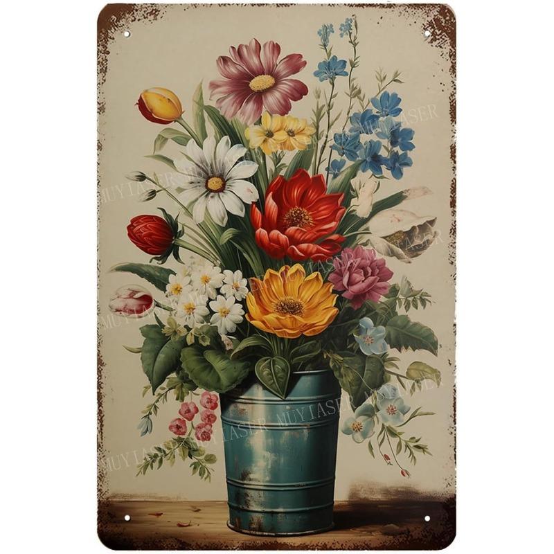 Vintage Cat Metal Plate, Rectangular Iron Wall Art Bar Decor