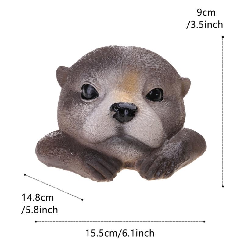 Floating Otters for Pond Yard Floating Pool Decorations Resin Otters Shape Weather Resistant Floating Statue Fish Pond