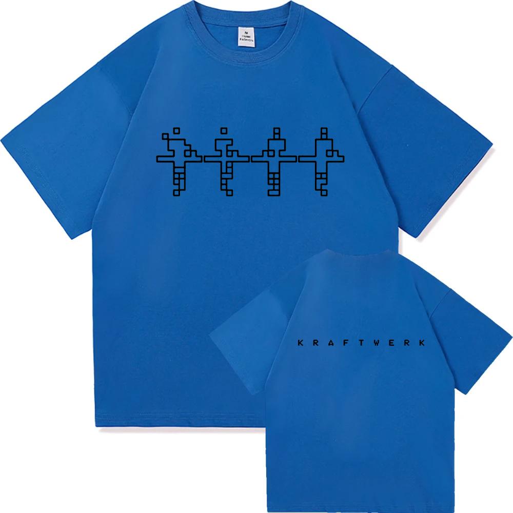 Kraftwerk Graphic Print T-shirt Short Sleeve Cotton Male Tshirts Unisex Streetwear Hip Hop Fashion Casual Loose Men T Shirt Tees