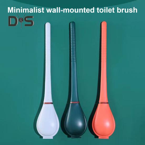 Silikonový držák na kartáč na toaletní mísu, nástěnný, moderní flexibilní gumový koupelnový drhák, čisticí kartáče bez zamotávání vlasů