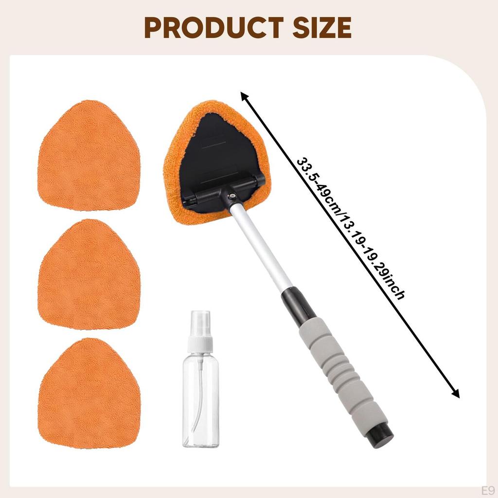 Auto Windshield Cleaning Tool Interior Glass Kit Portable Lightweight Car Window