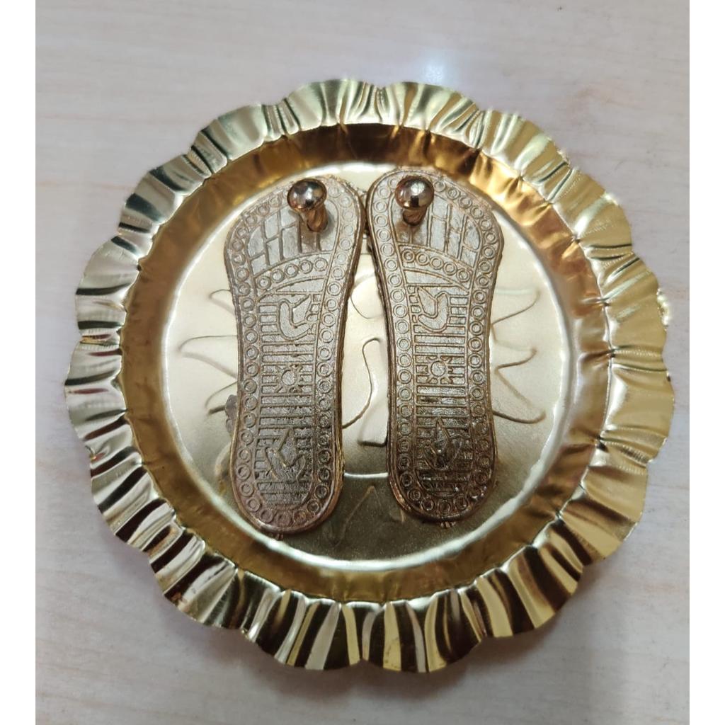 @ Indian Traditional Shri Maa Laxmi Charan Paduka With Plate 25Gm L491 Zr-3021-60%Off