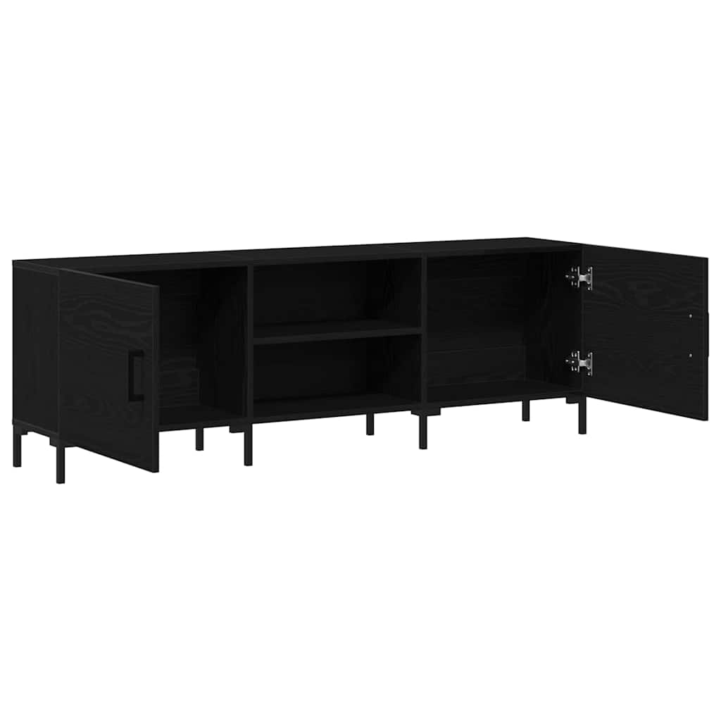 TV Cabinet Set Black Oak Effect 150 X 30 X 50 Cm