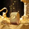Middle Eastern Ladies Bracelet Watch, Gold Luxury Bark Pattern Simple Ladies Quartz Watch