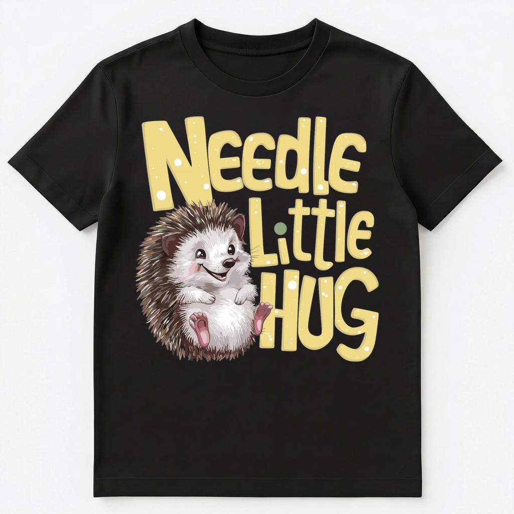 Needle Little Hug Cute Funny Hedgehog Pun Unisex T-Shirt