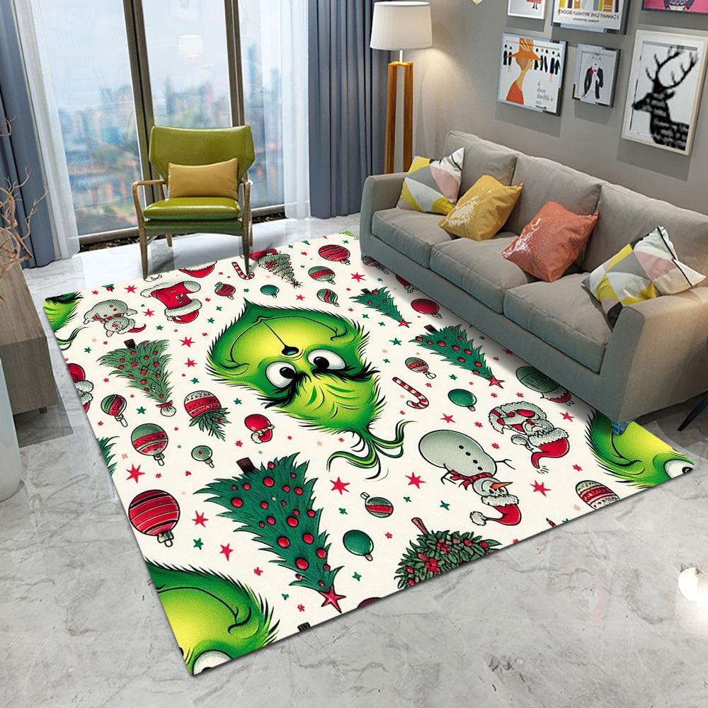 MINISO The Green Haired Monster Area Rug Non-Slip Bedroom Kitchen Bathroom Entracne Living Room Washable Halloween Carpet Decor