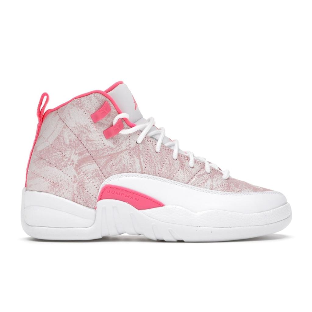 Air Jordan 12 Retro GS Arctic Pink Kids Sneakers White Arctic-Punch Hyper-Pink 510815-101